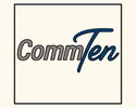 Logo of CommTen on a white background